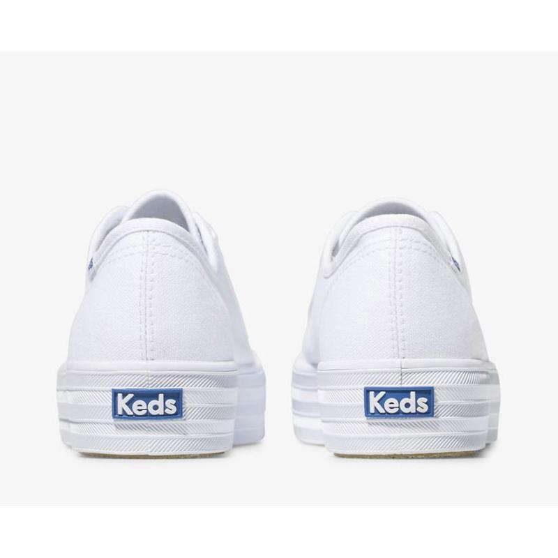Keds Triple Kick Lace Ups Kadın Beyaz | QHZKM-8174